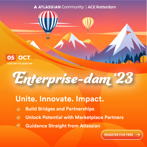 Atlassian Community Rotterdam Presents Enterprise-Dam: The Charity takeover October 05, 2023 12:00PM