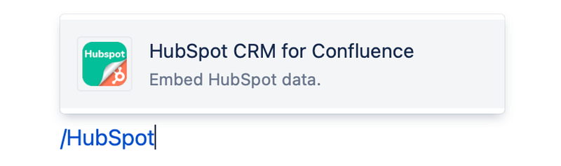 Hubspot CRM for Confluence macro