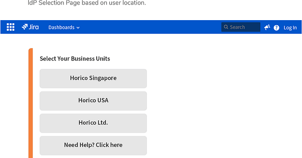 Example of an IdP Selection Page by Region