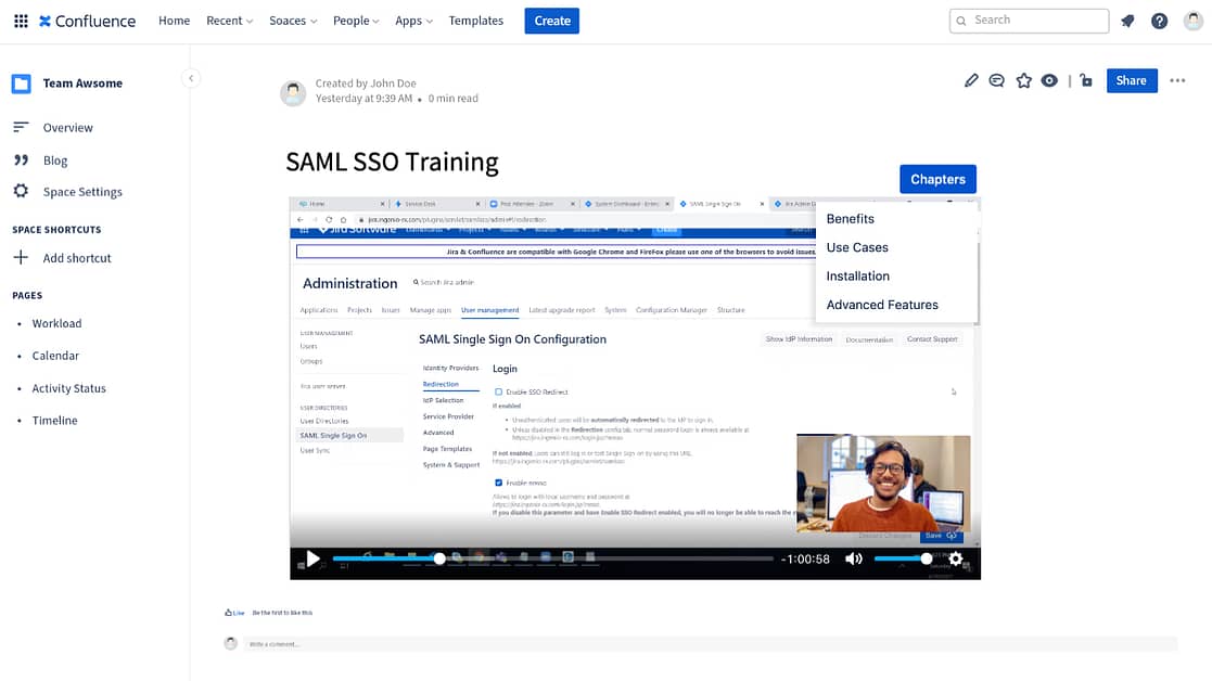 How to Publish Zoom Recordings in Confluence Cloud screenshot sample-
